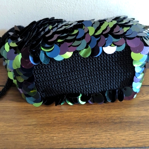 Chico's Illusion Beaded Multi Dark Sequin Wristlet - Picture 3 of 14